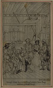 Étude pour la vignette-frontispice de "La Partie de Chasse de Henri IV" de Colle, Acte III - Hubert Francois Gravelot