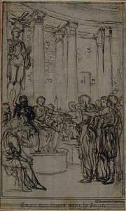 Study for an illustration in Tacitus "Tibère, ou Les Six Premiers Livres des Annales", Book V, Vol. 3, 1st Study - Hubert Francois Gravelot