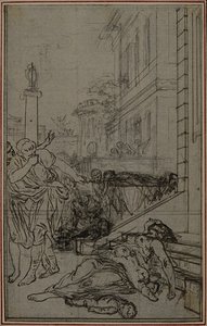 Étude pour la vignette du "De la Nature des Choses" de Lucrèce, Vol. II, Livre VI - Hubert Francois Gravelot