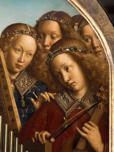 Musiciens anges (détail) - Hubert & Jan van (1390 1441) Eyck