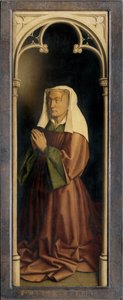 Lysbette Borluut, détail du Retable de Gand, fermé - Hubert & Jan van (1390 1441) Eyck