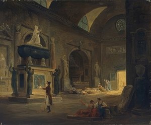 Une salle au Musée des Monuments - Hubert Robert