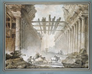 Troupeau dans les ruines d