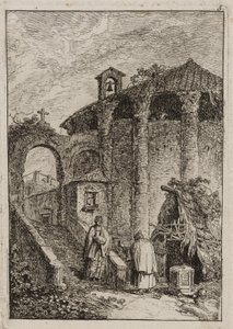 Planche cinq des Soirées à Rome - Hubert Robert
