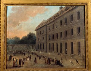 Récréation des prisonniers à Saint-Lazare: la partie de ballon