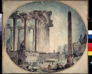 Ruines antiques et obélisque - Hubert Robert