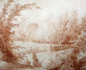 Le jardin de la maison de campagne de Claude-Henri Watelet à Le Moulin-Joli - Hubert Robert