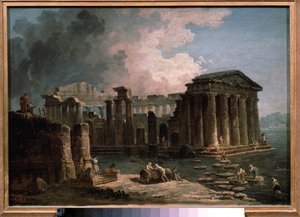 Un temple entouré par les eaux