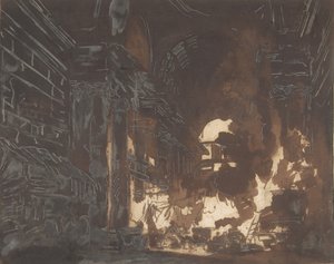 Blanchisseuses dans une galerie en ruine, vers 1760 - Hubert Robert