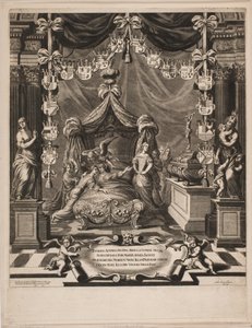 Une dame noble sur son lit de mort