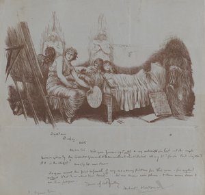 Invitation à un dîner de bienfaisance de Hubert von Herkomer à Thomas Agnew, 1877-78 - Hubert von Herkomer