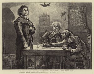Quatre-vingt-treize, Danton, Robespierre et Marat dans le magasin de vin - Hubert von Herkomer
