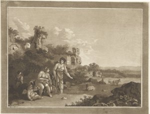 Paysage avec nymphes - Hubertus van Hove