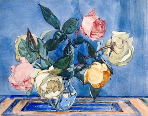 Roses dans un Bol en Verre - Hugh Munro