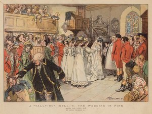Une idylle à Tally-Ho : le mariage en rose (lithographie couleur)