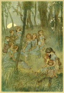 Et les fées des prés chantent chaque nuit, tiré de Les Joyeuses Commères de Windsor, pub. 1910 - Hugh Thomson
