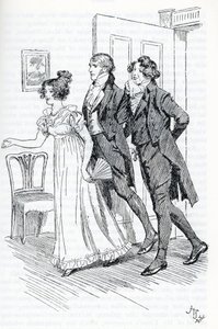 Emma invitant M. Elton à admirer le portrait de Harriett - Hugh Thomson
