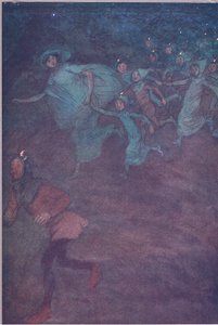 Entrent Sir Hugh Evans, Anne Page et les autres (illustration de Les Joyeuses Commères de Windsor)