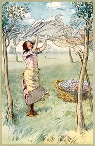 Je lave, essore... Et je fais tout moi-même, de Les Joyeuses Commères de Windsor, pub. 1910 - Hugh Thomson