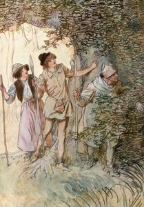 Illustration pour Comme il vous plaira de Shakespeare (lithographie en couleur) - Hugh Thomson