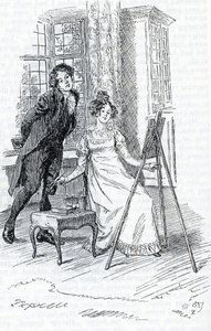 M. Elton admirant le portrait de Hariett peint par Emma - Hugh Thomson