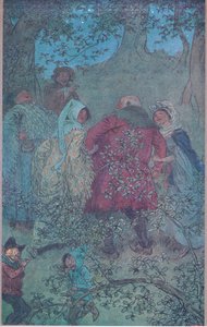 Maintenant, bon Sir John, comment vivent vos femmes de Windsor (illustration de Les Joyeuses Commères de Windsor) - Hugh Thomson