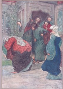 Hors de ma porte, sorcière (illustration de Les Joyeuses Commères de Windsor) - Hugh Thomson