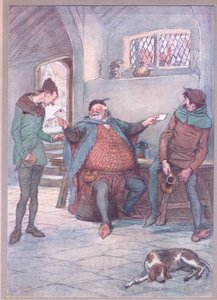 Cette lettre à Maîtresse Page et toi celle-ci à Maîtresse Ford (illustration de Les Joyeuses Commères de Windsor) - Hugh Thomson