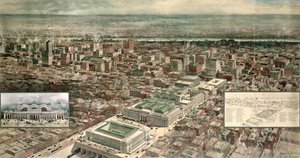 Gare de Pennsylvanie, 7e avenue et 32e rue, New York, gravée par Ketterlinus, 1910 - Hughson Frederick Hawley