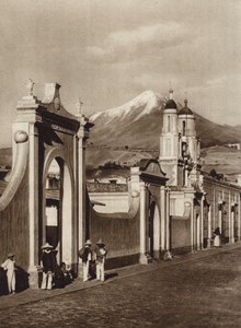 Mexique : Chalchicomula avec Pico de Orizaba (photo n/b)