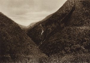 Mexique : Las Canoas, voie ferrée et ravin de Tamasopo (photo n/b) - Hugo Brehme