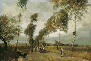 Route de campagne avec allée de bouleaux - Hugo Charlemont