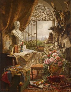 Nature morte avec buste du prince héritier Rudolf - Hugo Charlemont