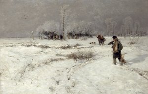 Chasse dans la neige - Hugo Muhlig