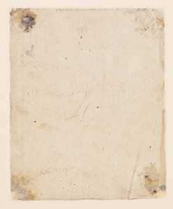 Inscription au verso : centre supérieur, encre brune, main italienne du XVIIIe siècle : "Sandro scrive che sicuro fia" ; en dessous, encre brune, main du XIXe siècle : "Petro Perugino" - Hugo van der Goes
