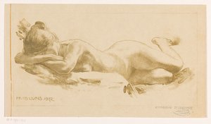 Femme nue allongée sur le ventre