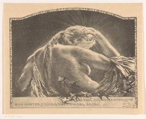 Représentation avec femme et hirondelles