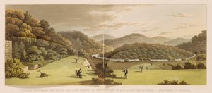Vue générale des façades sud et est du cottage à Endsleigh, Devon (avant) de 