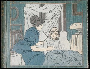 Une mère soignant sa fille malade, de la couverture d