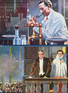 Albert von Szent-Gyorgyi dans son laboratoire et célébrant sa victoire au prix Nobel en 1937 - Hungarian School
