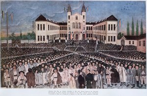 Le Rassemblement des Paysans Roumains à Blaj en Transylvanie le 15 mai 1848 - Hungarian School