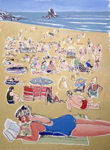 Baigneurs, plage de Broadhaven, Dyfed - Huw S. Parsons