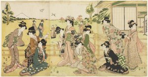 Partie de fauconnerie, 1807 - Hyakusai Hisanobu Hyakusai Hisanobu