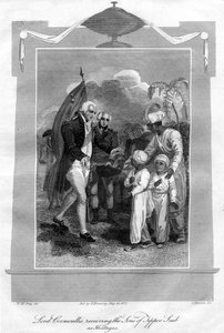 Lord Cornwallis 1738-1805 recevant les fils de Tippoo Saib comme otages, 1816 - I. Brown