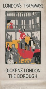 Londres de Dickens - Le Borough, affiche des tramways du London County Council - I Jephson