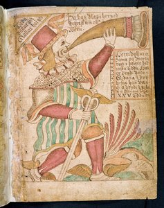 Heimdal soufflant dans son cor avant le Ragnarök, de Melsteds Edda - Icelandic School