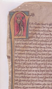 Initiale historiée au début de La Saga des deux apôtres Jean et Jacques, de Codex Scardensis, c.1360 - Icelandic School