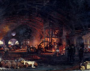 Révolution industrielle : La grande forge de Fourchambault (détail) - Ignace Francois Bonhomme