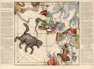 Pôle Nord, Planche 1 de Globi coelestis in tabulas planas redacti descriptio, pub. 1674
