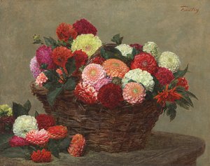 Panier de Dahlias - Ignace Henri Jean Fantin Latour